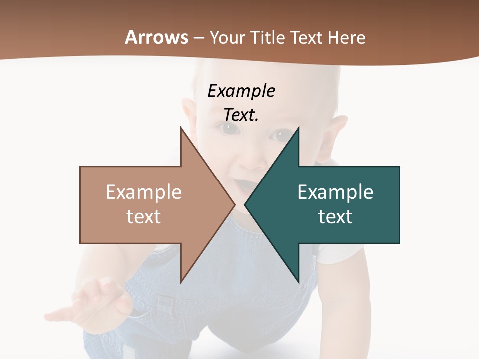A Baby In Overalls Is Smiling For The Camera PowerPoint Template