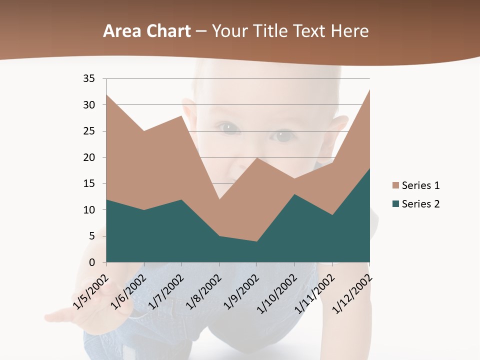 A Baby In Overalls Is Smiling For The Camera PowerPoint Template
