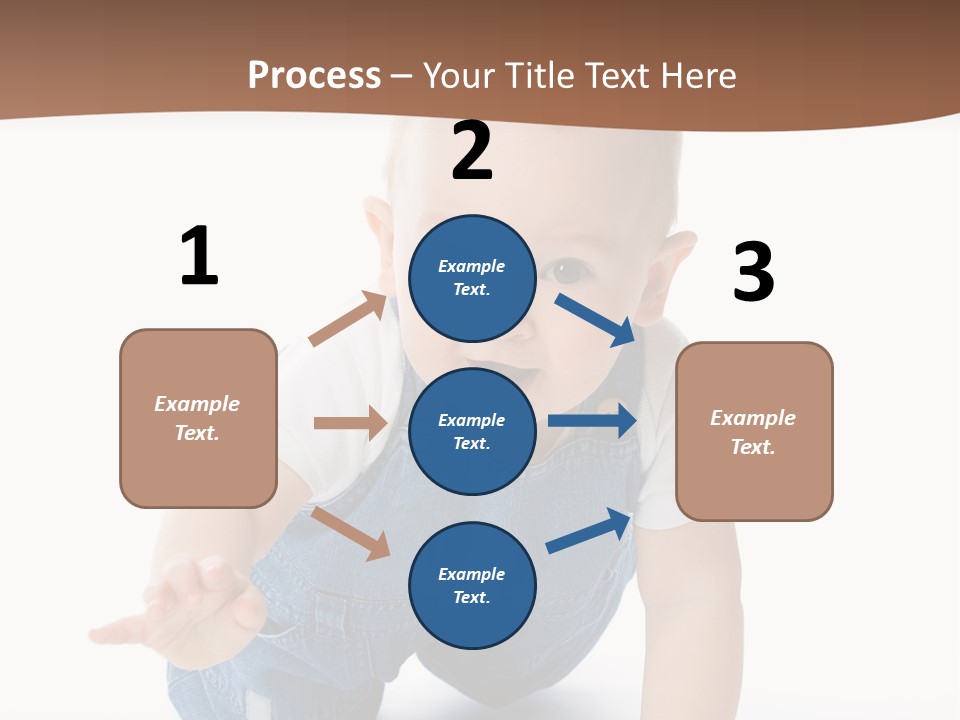 A Baby In Overalls Is Smiling For The Camera PowerPoint Template