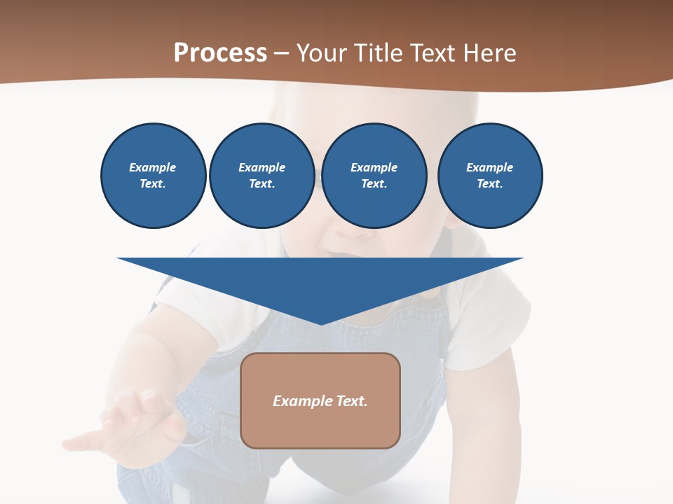 A Baby In Overalls Is Smiling For The Camera PowerPoint Template