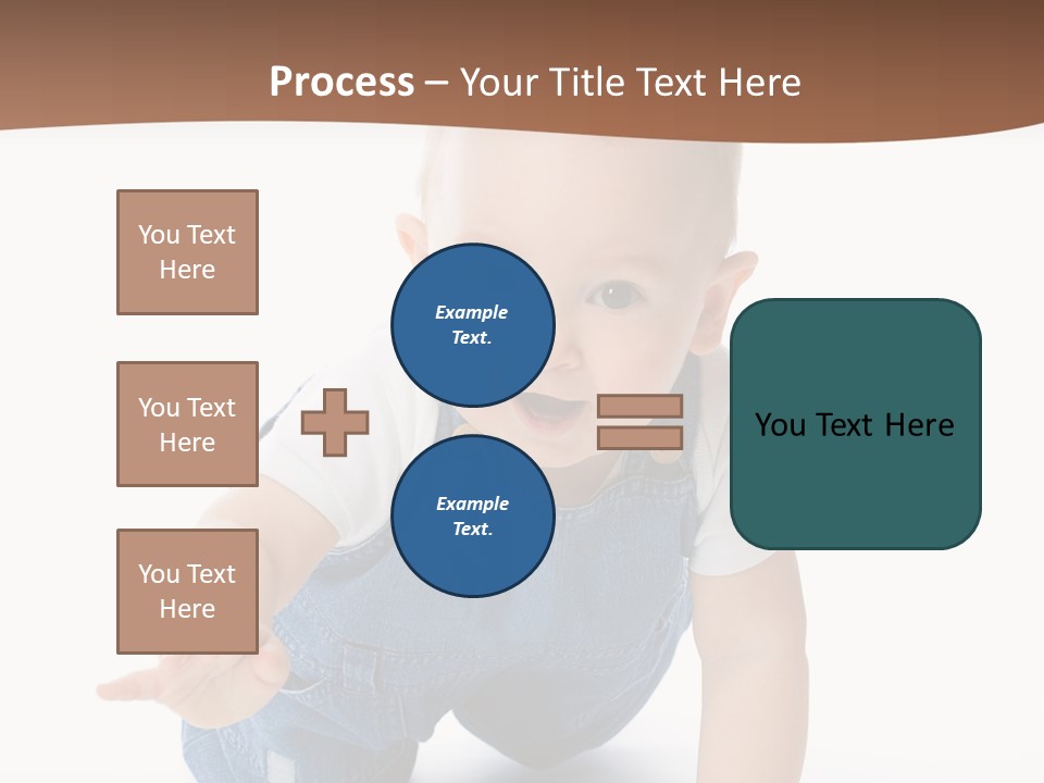 A Baby In Overalls Is Smiling For The Camera PowerPoint Template