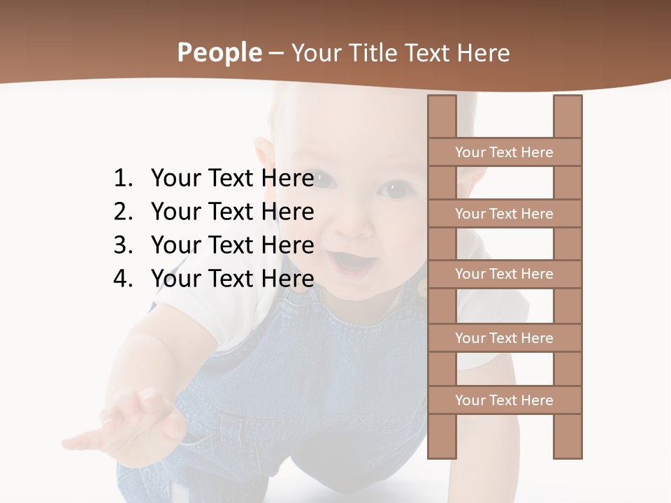A Baby In Overalls Is Smiling For The Camera PowerPoint Template