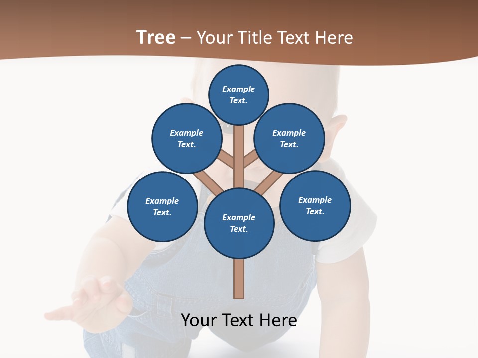 A Baby In Overalls Is Smiling For The Camera PowerPoint Template