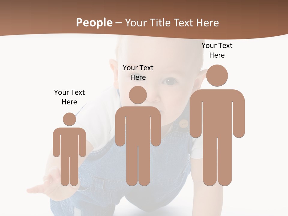 A Baby In Overalls Is Smiling For The Camera PowerPoint Template