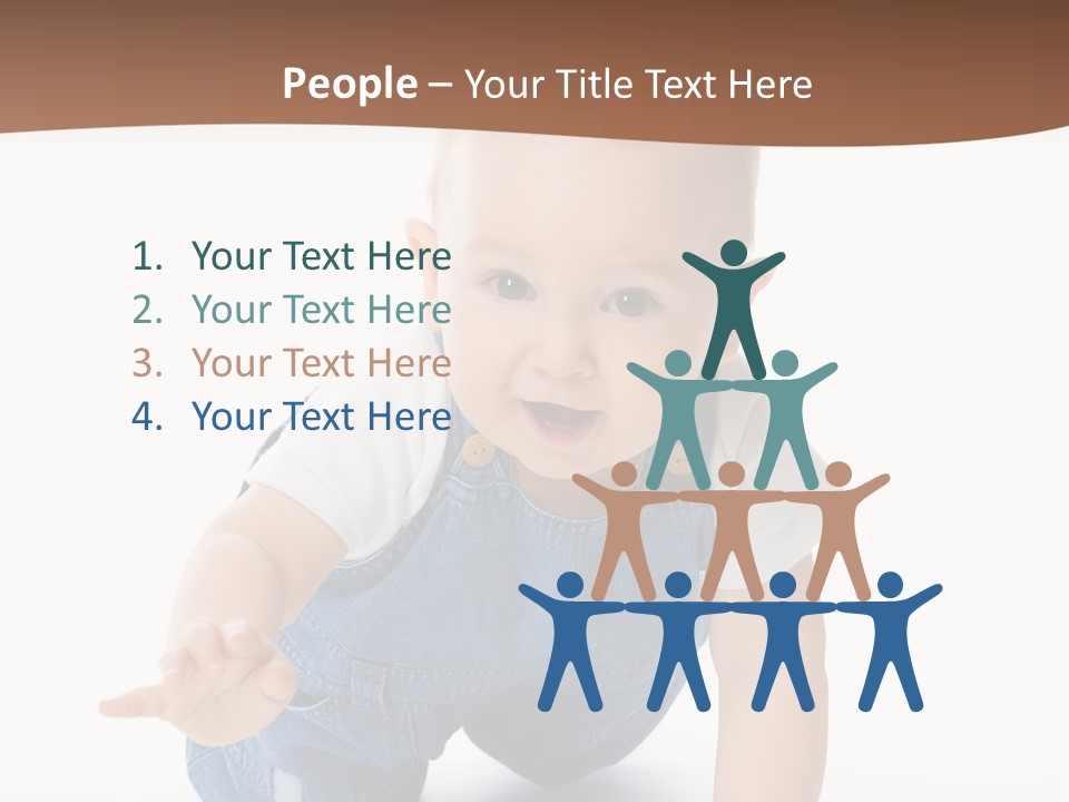 A Baby In Overalls Is Smiling For The Camera PowerPoint Template