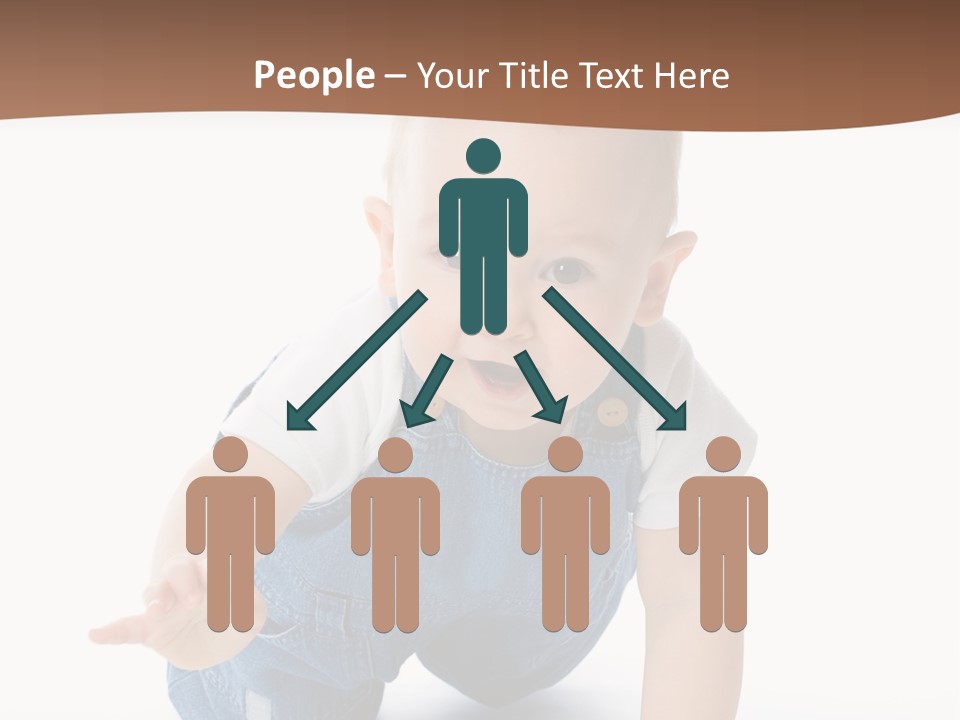 A Baby In Overalls Is Smiling For The Camera PowerPoint Template