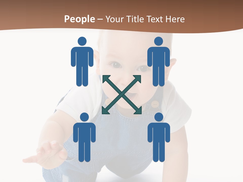 A Baby In Overalls Is Smiling For The Camera PowerPoint Template