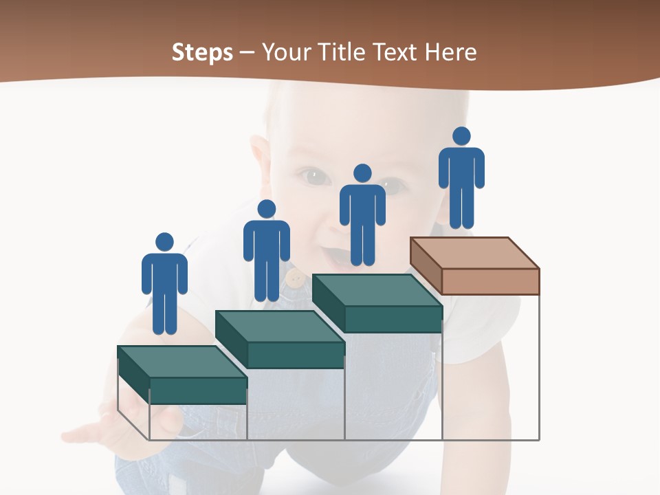 A Baby In Overalls Is Smiling For The Camera PowerPoint Template