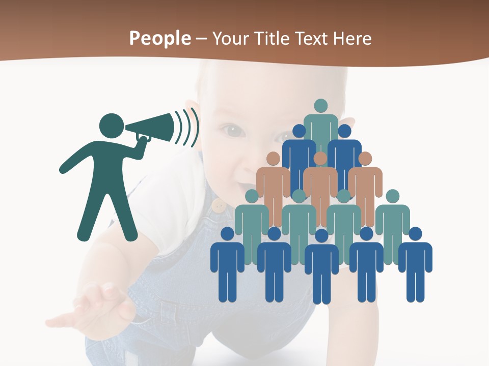 A Baby In Overalls Is Smiling For The Camera PowerPoint Template