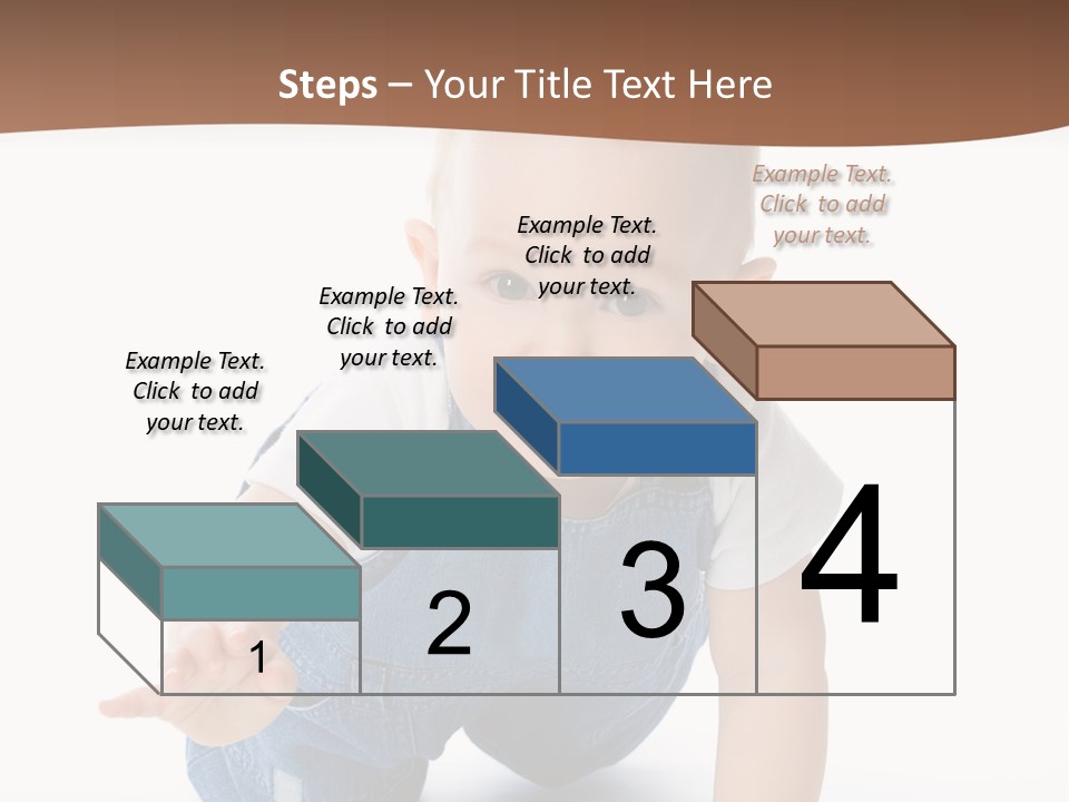 A Baby In Overalls Is Smiling For The Camera PowerPoint Template
