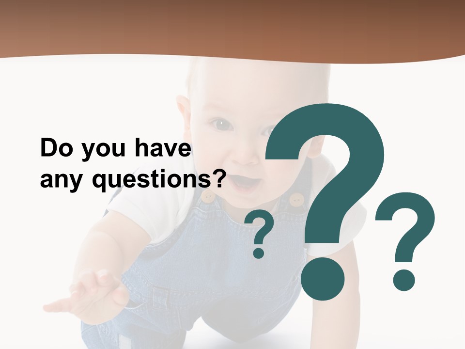 A Baby In Overalls Is Smiling For The Camera PowerPoint Template