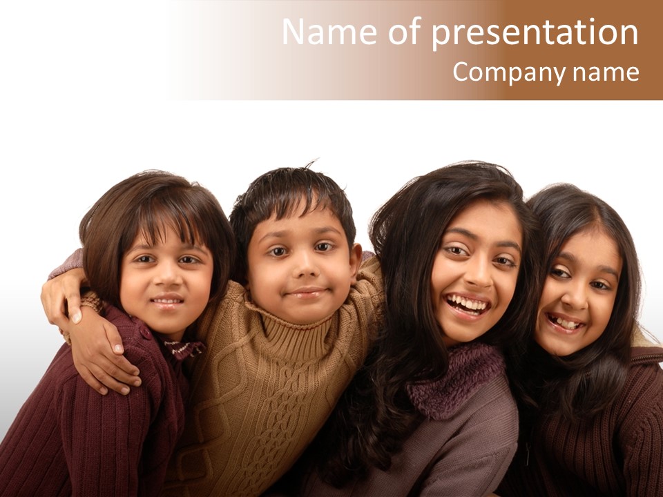 Asian Siblings Elementary PowerPoint Template