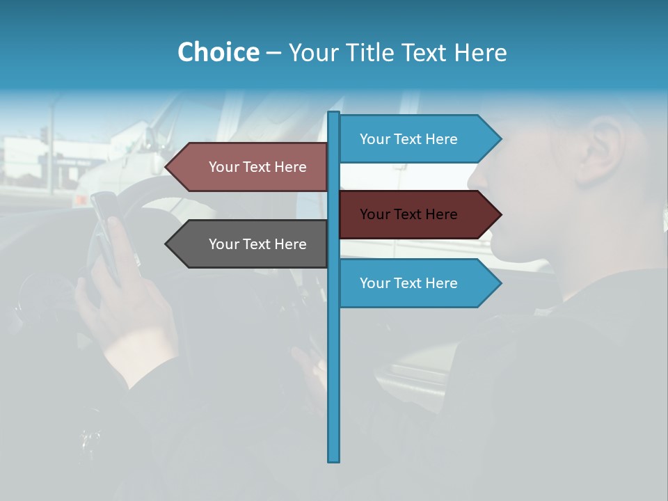 Texting Danger Cellular PowerPoint Template