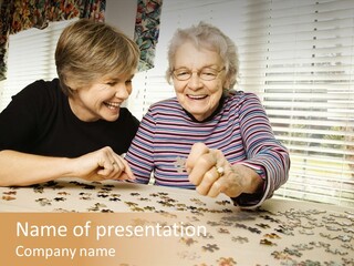 Midlife Caucasian Jigsaw PowerPoint Template