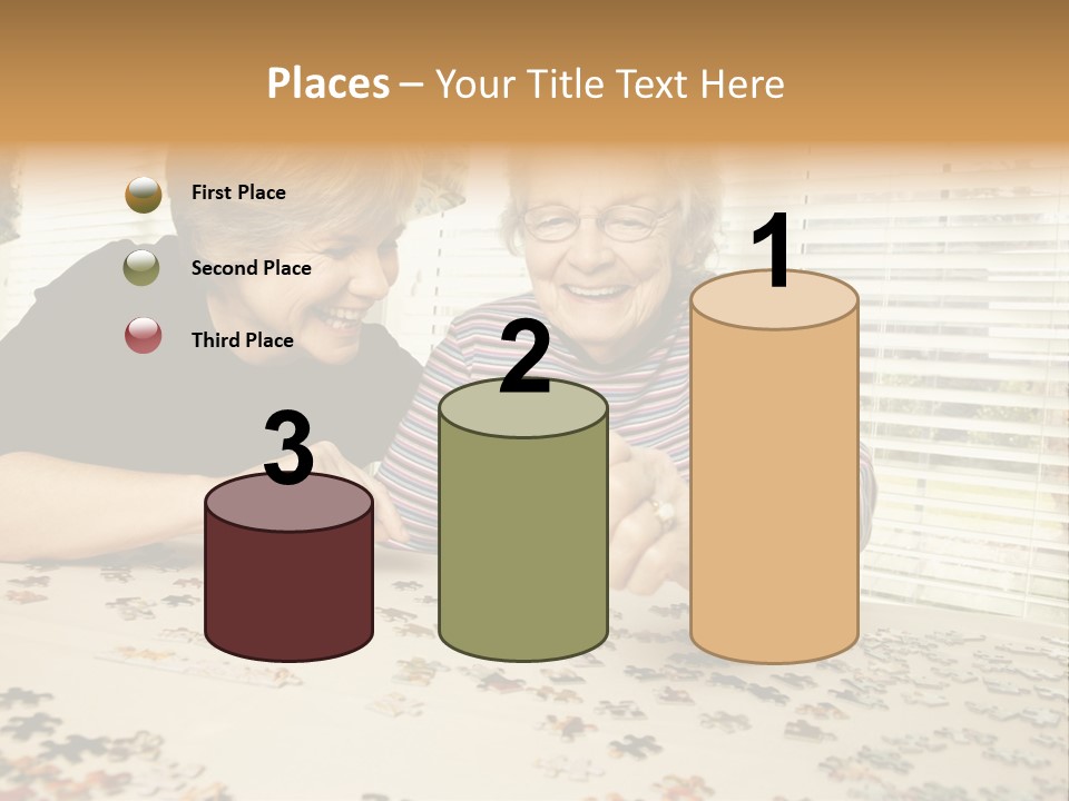 Midlife Caucasian Jigsaw PowerPoint Template