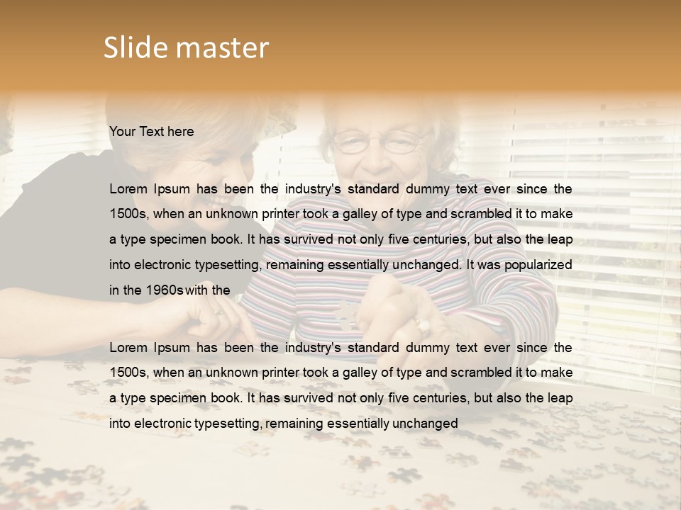 Midlife Caucasian Jigsaw PowerPoint Template