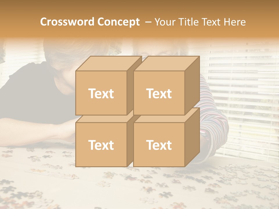 Midlife Caucasian Jigsaw PowerPoint Template