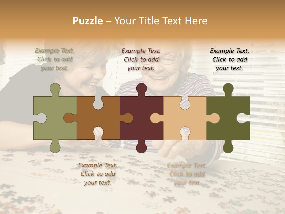 Midlife Caucasian Jigsaw PowerPoint Template