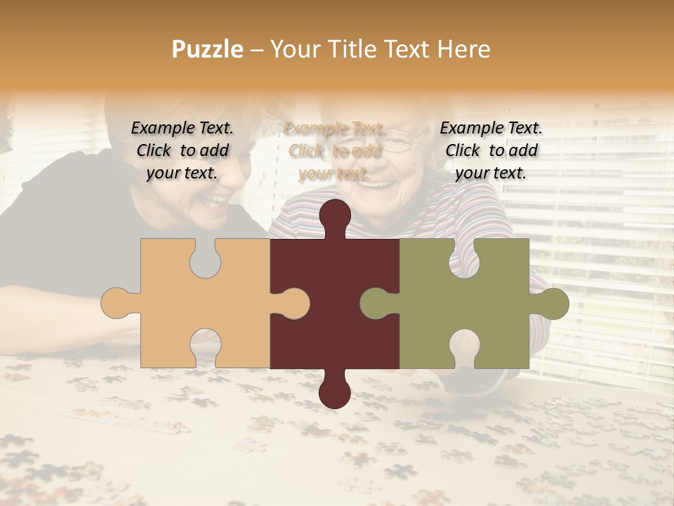 Midlife Caucasian Jigsaw PowerPoint Template