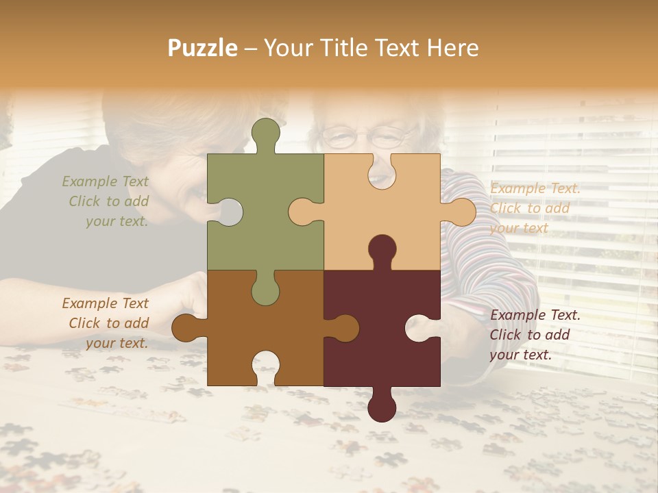 Midlife Caucasian Jigsaw PowerPoint Template