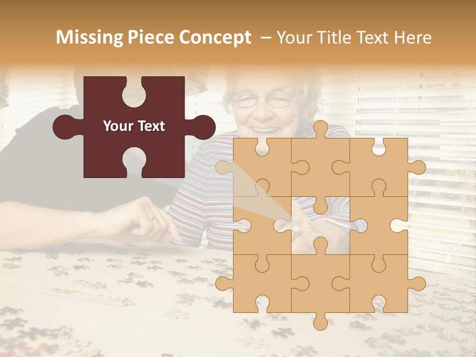 Midlife Caucasian Jigsaw PowerPoint Template