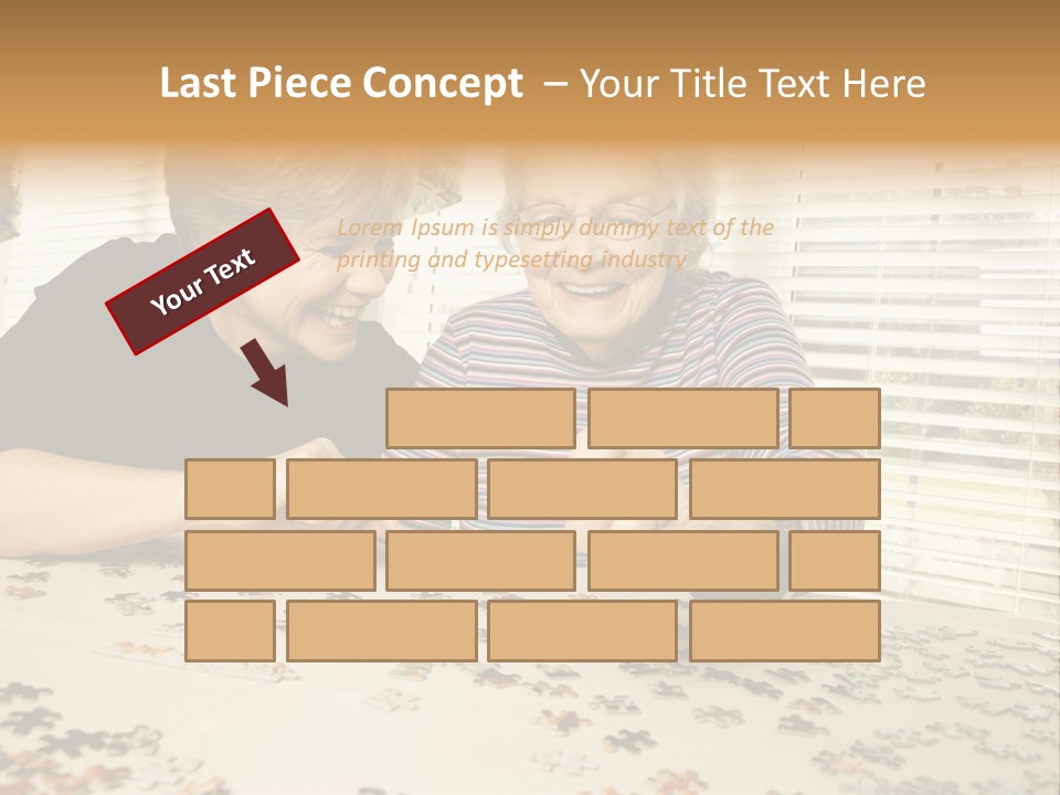 Midlife Caucasian Jigsaw PowerPoint Template