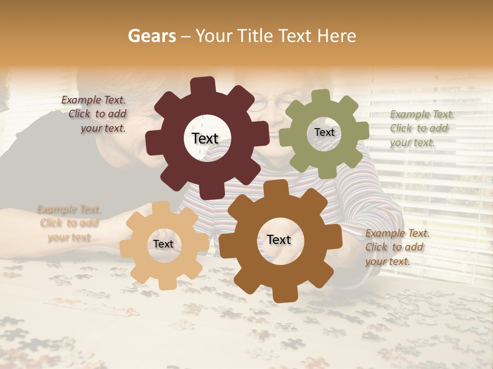 Midlife Caucasian Jigsaw PowerPoint Template