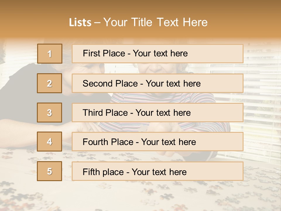 Midlife Caucasian Jigsaw PowerPoint Template