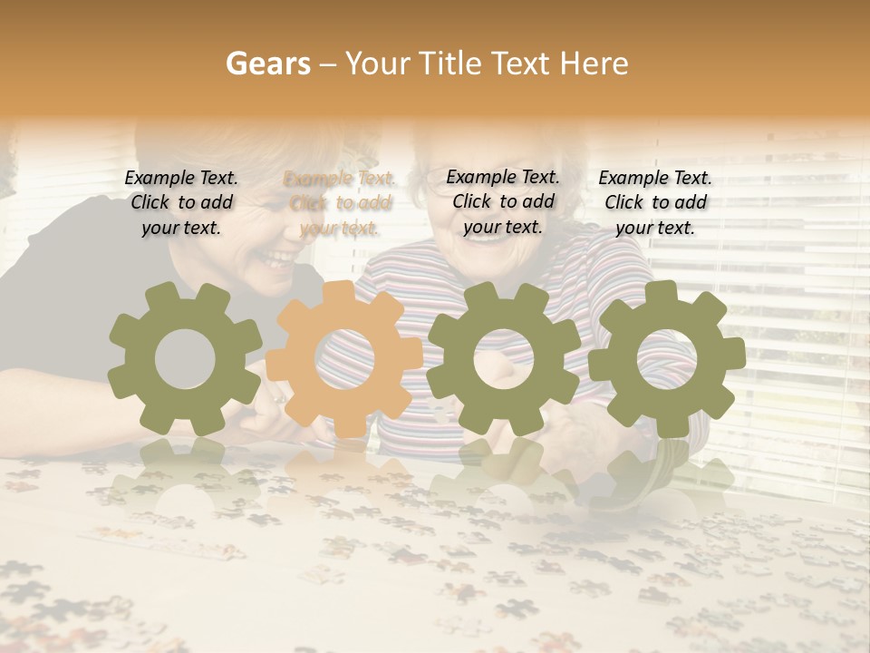 Midlife Caucasian Jigsaw PowerPoint Template