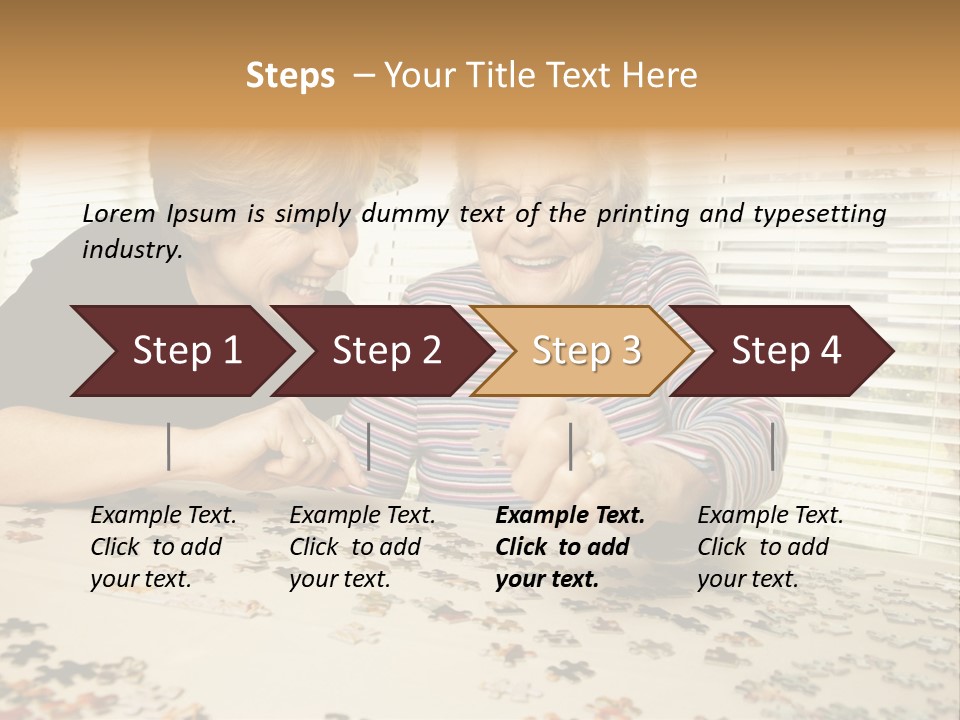 Midlife Caucasian Jigsaw PowerPoint Template