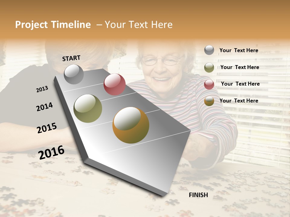 Midlife Caucasian Jigsaw PowerPoint Template