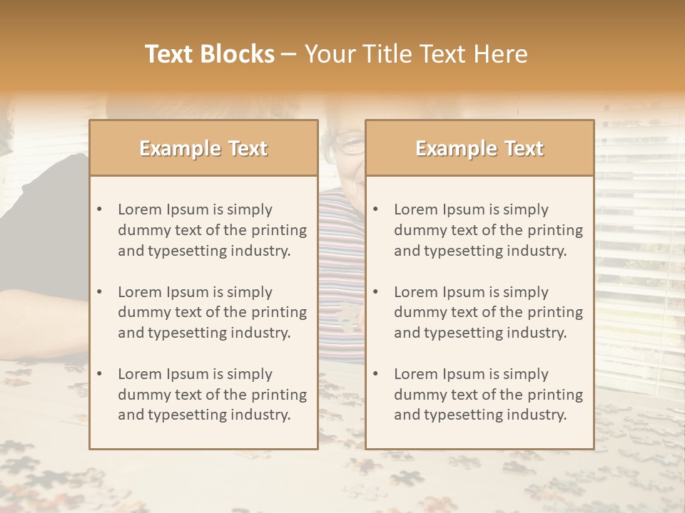 Midlife Caucasian Jigsaw PowerPoint Template