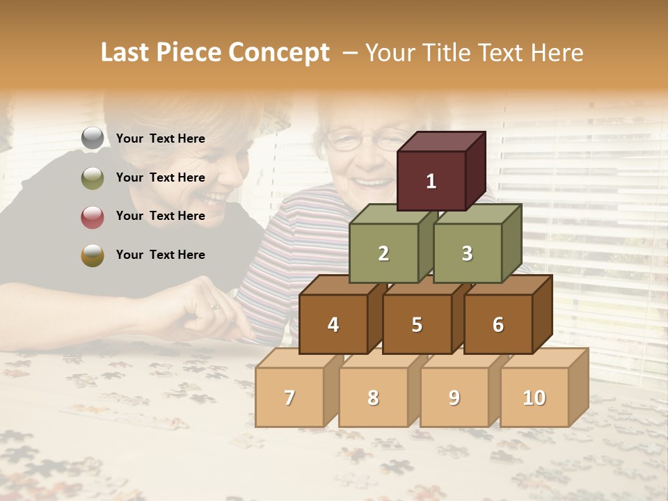 Midlife Caucasian Jigsaw PowerPoint Template