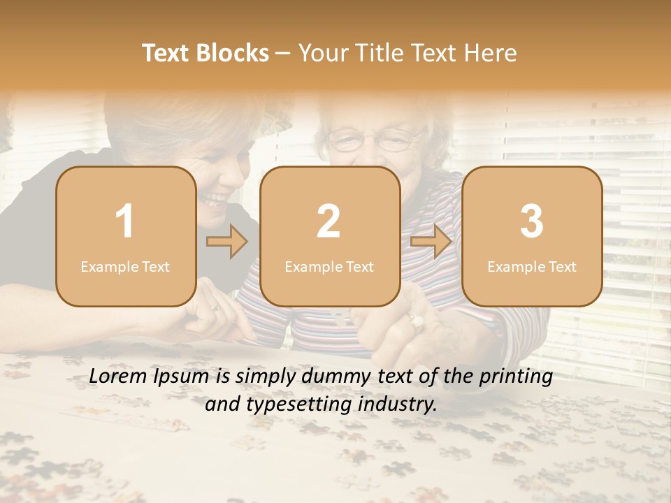 Midlife Caucasian Jigsaw PowerPoint Template