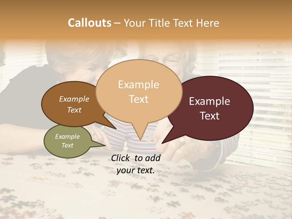 Midlife Caucasian Jigsaw PowerPoint Template