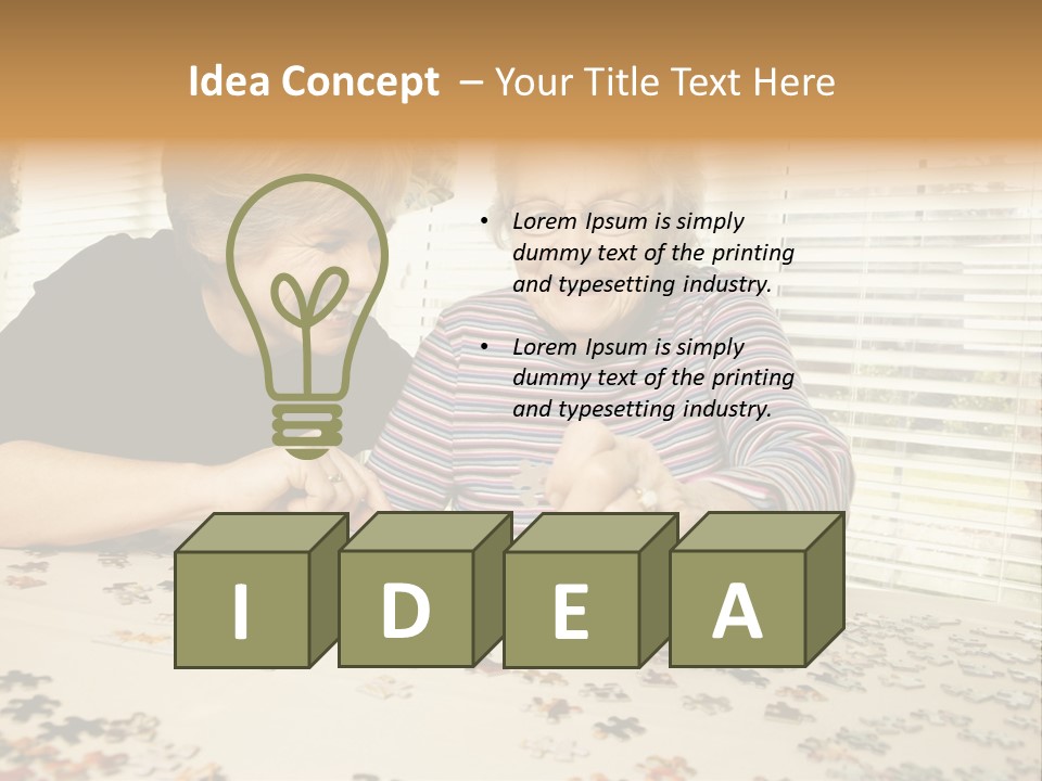 Midlife Caucasian Jigsaw PowerPoint Template