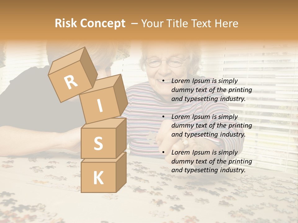 Midlife Caucasian Jigsaw PowerPoint Template