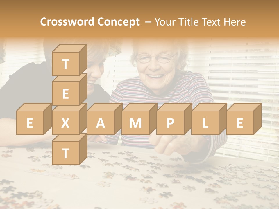 Midlife Caucasian Jigsaw PowerPoint Template