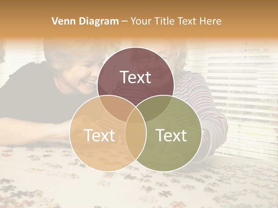 Midlife Caucasian Jigsaw PowerPoint Template