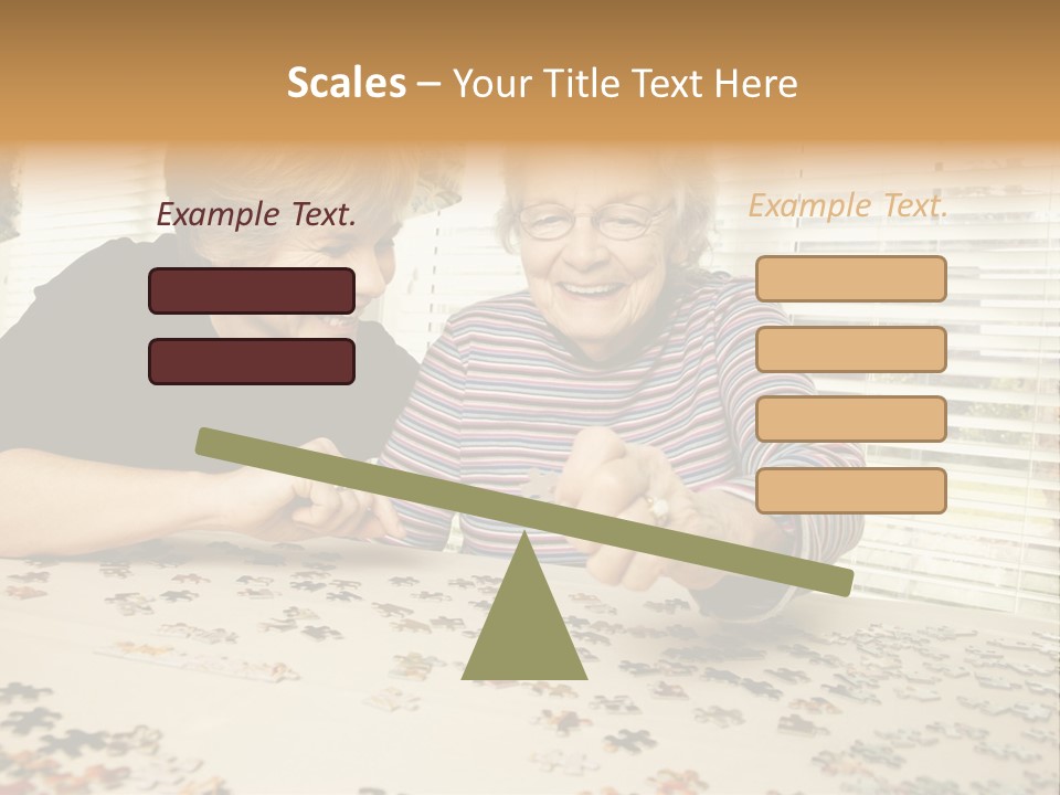 Midlife Caucasian Jigsaw PowerPoint Template