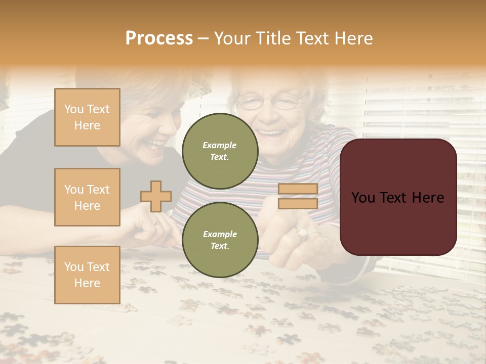 Midlife Caucasian Jigsaw PowerPoint Template
