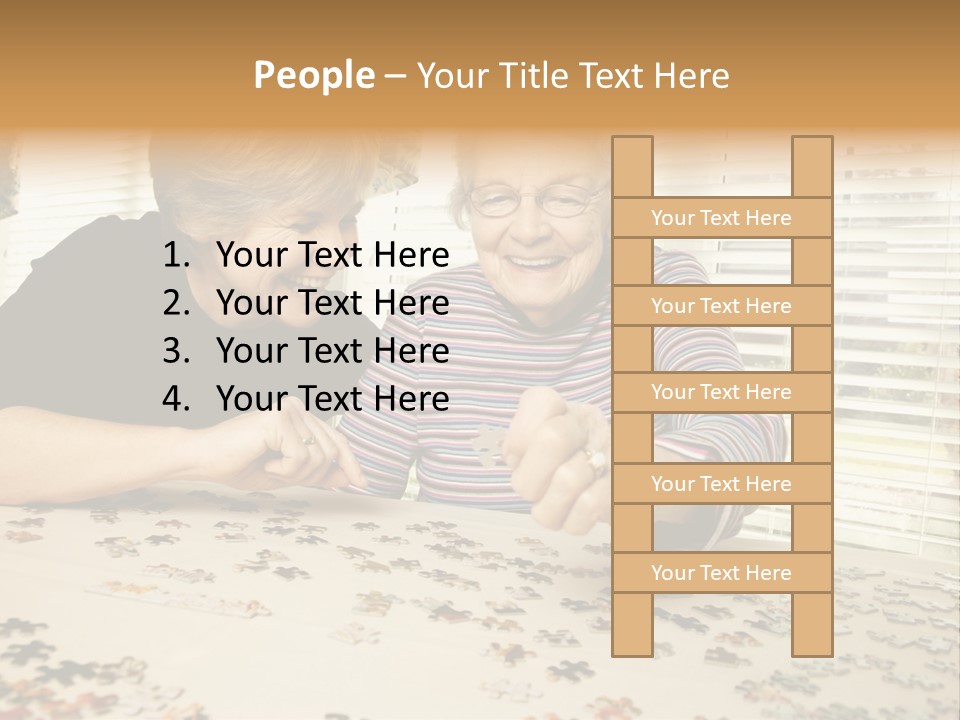 Midlife Caucasian Jigsaw PowerPoint Template