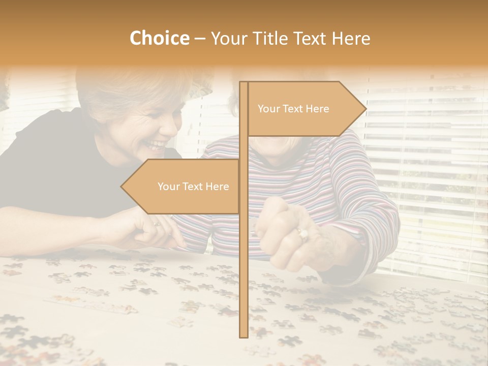Midlife Caucasian Jigsaw PowerPoint Template