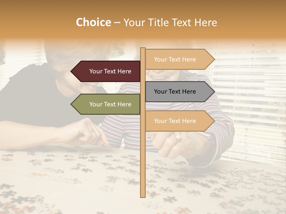 Midlife Caucasian Jigsaw PowerPoint Template