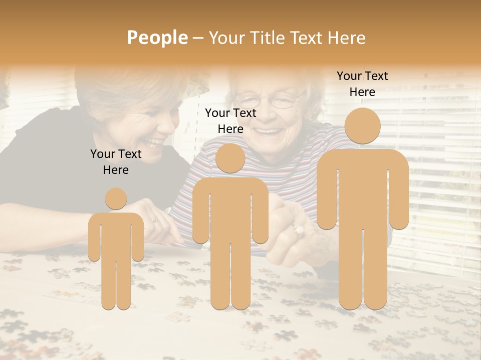 Midlife Caucasian Jigsaw PowerPoint Template
