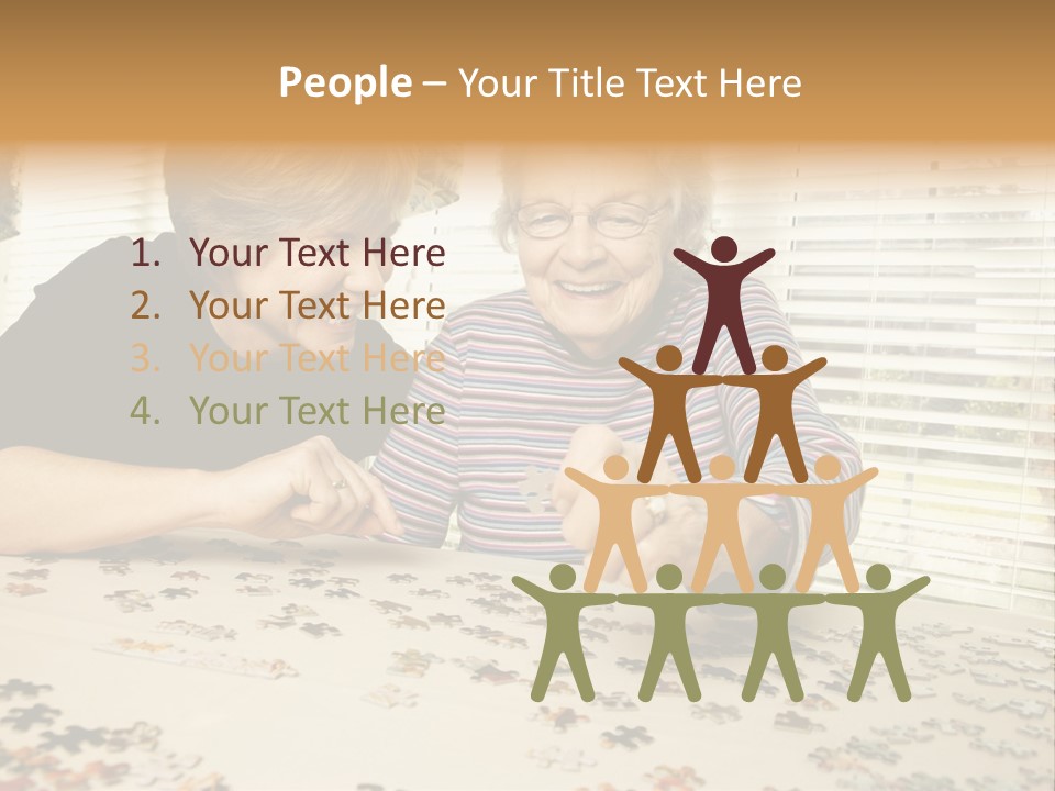 Midlife Caucasian Jigsaw PowerPoint Template