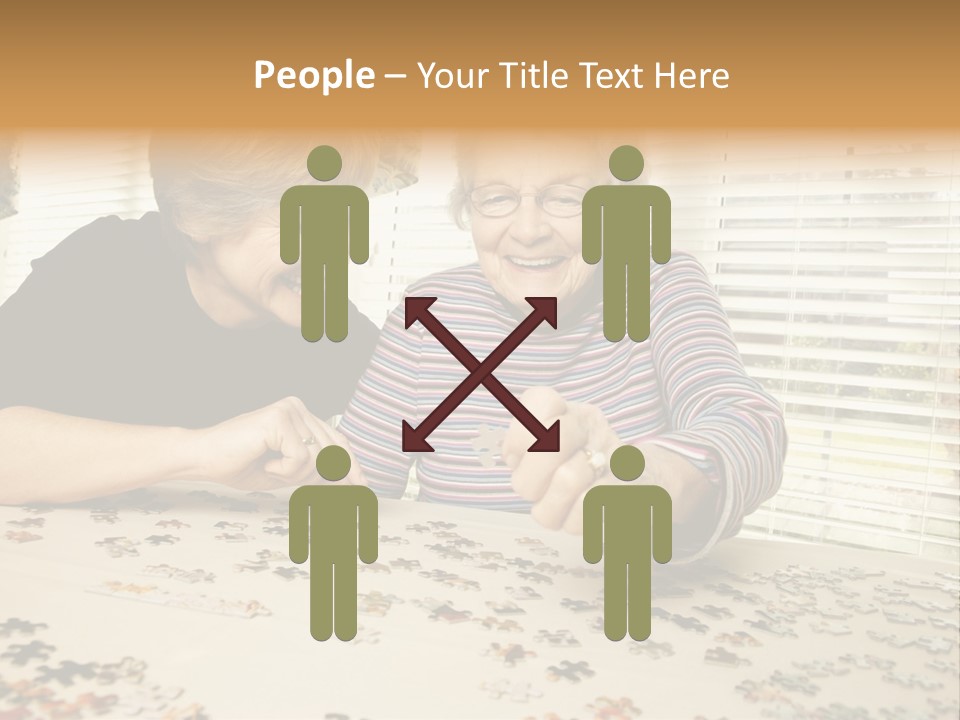 Midlife Caucasian Jigsaw PowerPoint Template