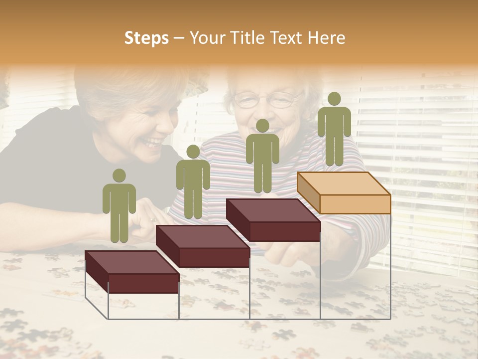 Midlife Caucasian Jigsaw PowerPoint Template