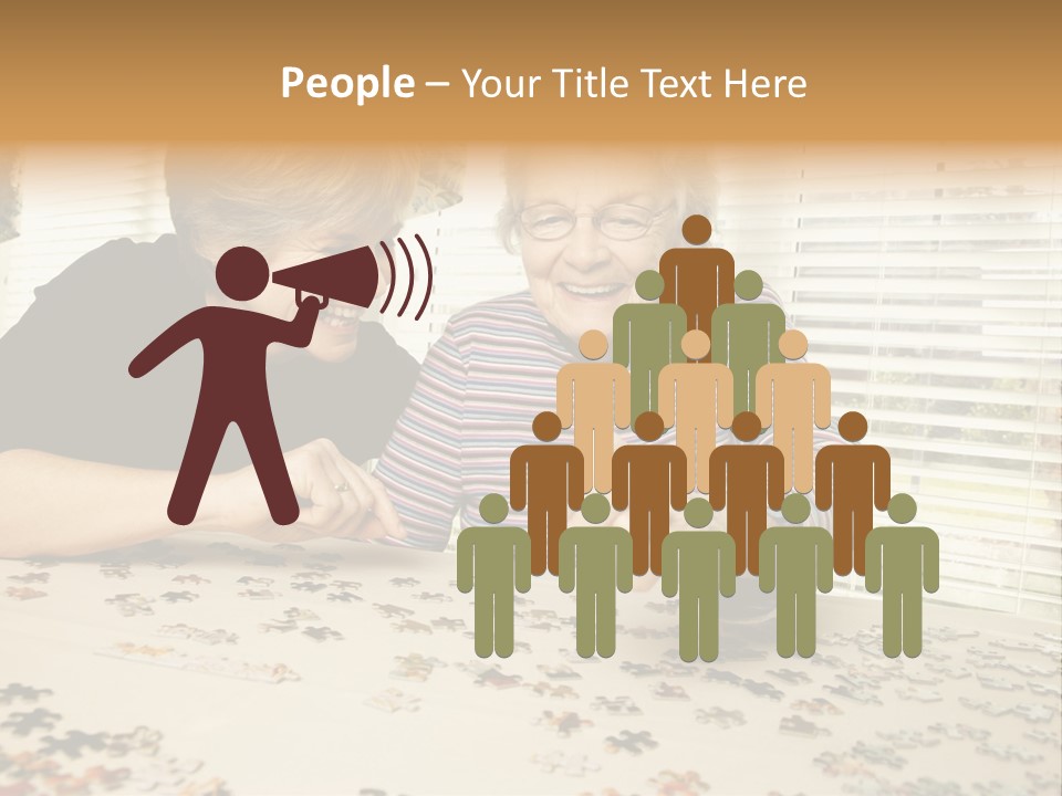 Midlife Caucasian Jigsaw PowerPoint Template