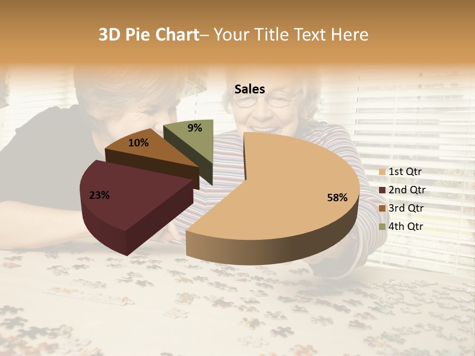 Midlife Caucasian Jigsaw PowerPoint Template